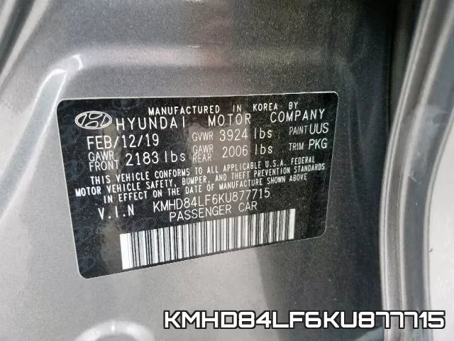 KMHD84LF6KU877715 фото 2