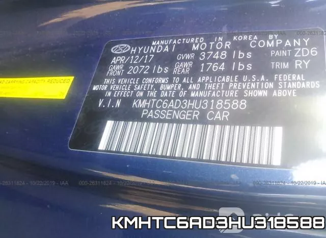 KMHTC6AD3HU318588 фото 10