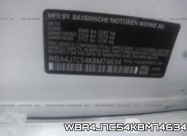 WBA4J7C54KBM74634 фото 10