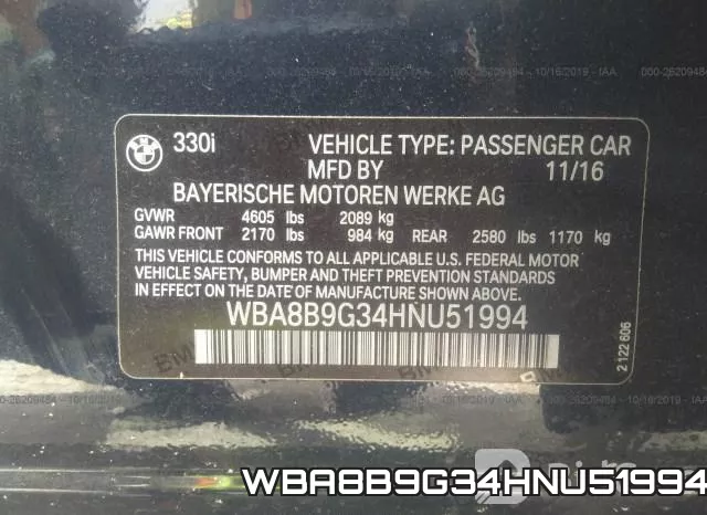 WBA8B9G34HNU51994 фото 10