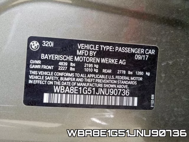 WBA8E1G51JNU90736 фото 2