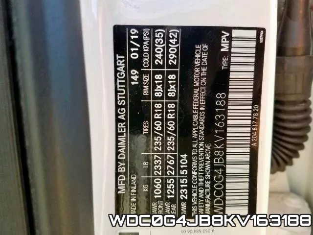 WDC0G4JB8KV163188 фото 2