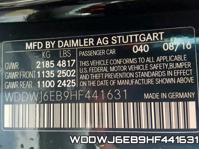 WDDWJ6EB9HF441631 фото 2