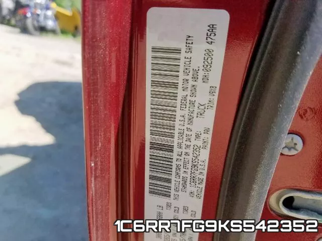 1C6RR7FG9KS542352 фото 2