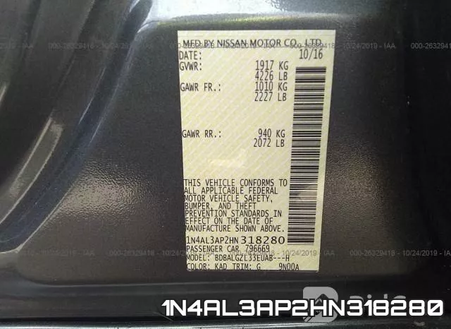 1N4AL3AP2HN318280 фото 9