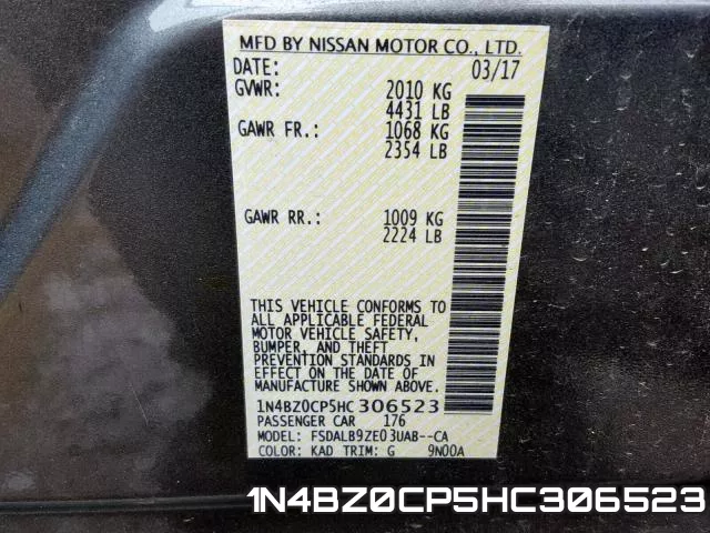 1N4BZ0CP5HC306523 фото 2