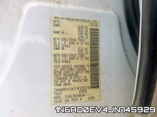 1N6AD0EV4JN745929 фото 2