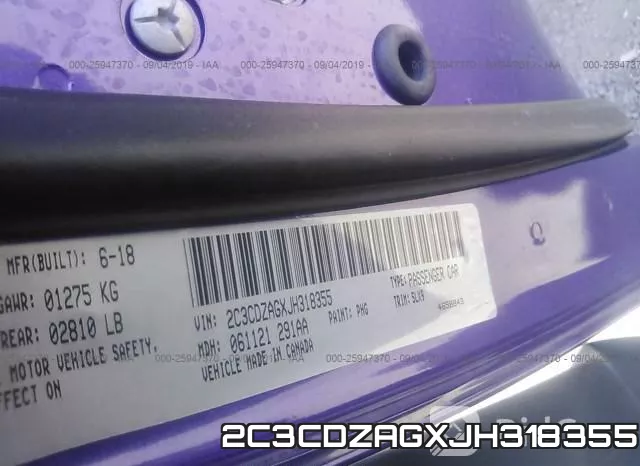 2C3CDZAGXJH318355 фото 10