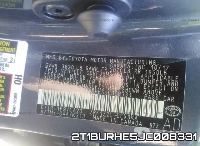 2T1BURHE5JC008331 фото 10