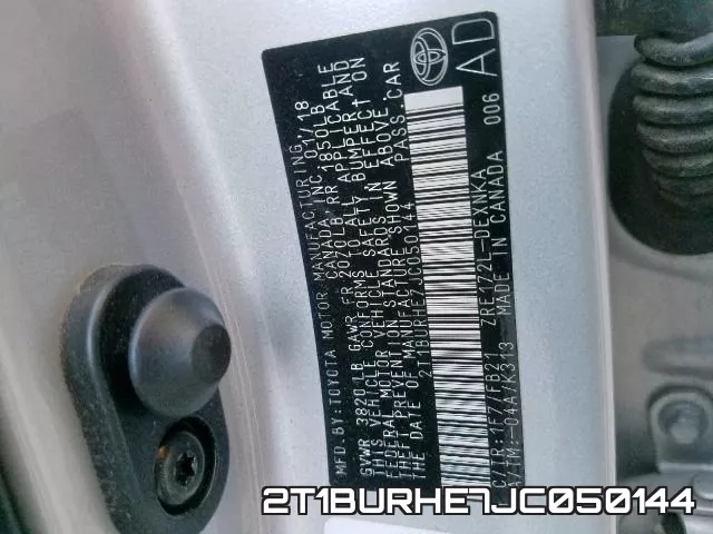 2T1BURHE7JC050144 фото 2