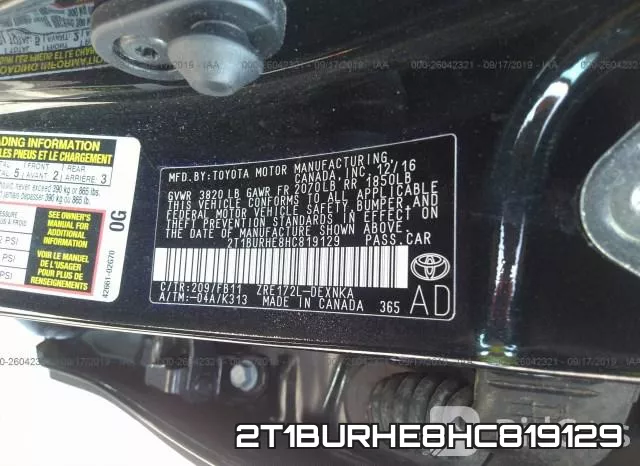 2T1BURHE8HC819129 фото 10