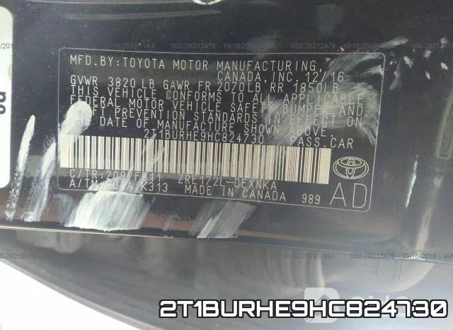 2T1BURHE9HC824730 фото 10