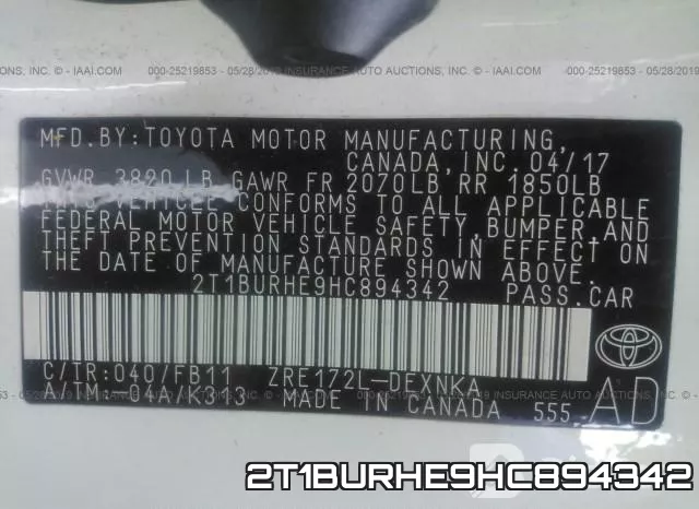 2T1BURHE9HC894342 фото 10
