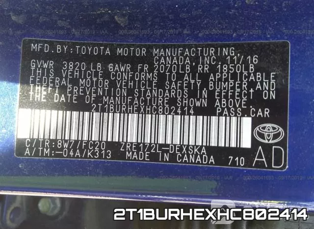 2T1BURHEXHC802414 фото 10