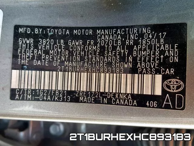 2T1BURHEXHC893183 фото 2
