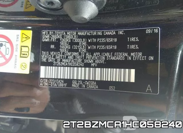 2T2BZMCA1HC058240 фото 10