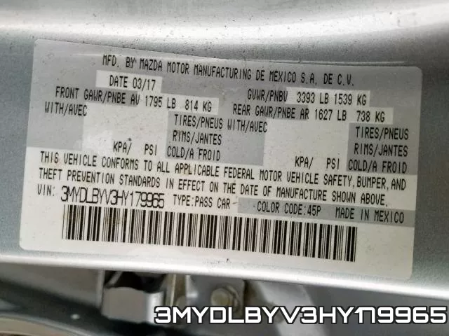 3MYDLBYV3HY179965 фото 2