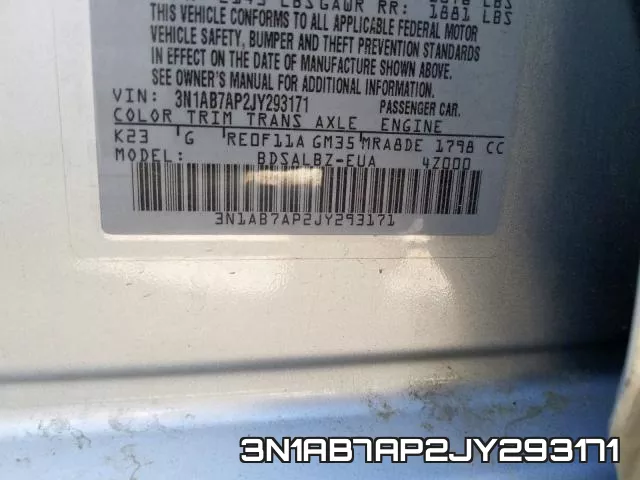 3N1AB7AP2JY293171 фото 2