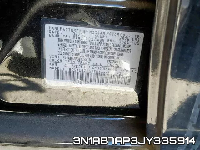 3N1AB7AP3JY335914 фото 2