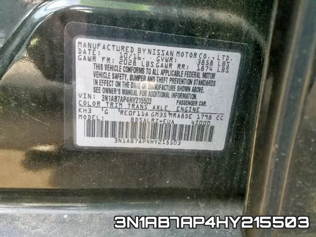 3N1AB7AP4HY215503 фото 2