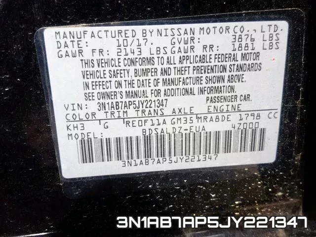 3N1AB7AP5JY221347 фото 2