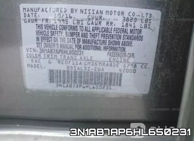 3N1AB7AP6HL650231 фото 10