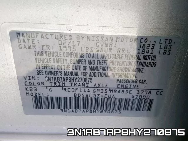 3N1AB7AP8HY270875 фото 2