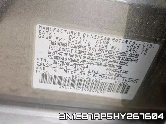 3N1CB7AP5HY267604 фото 2