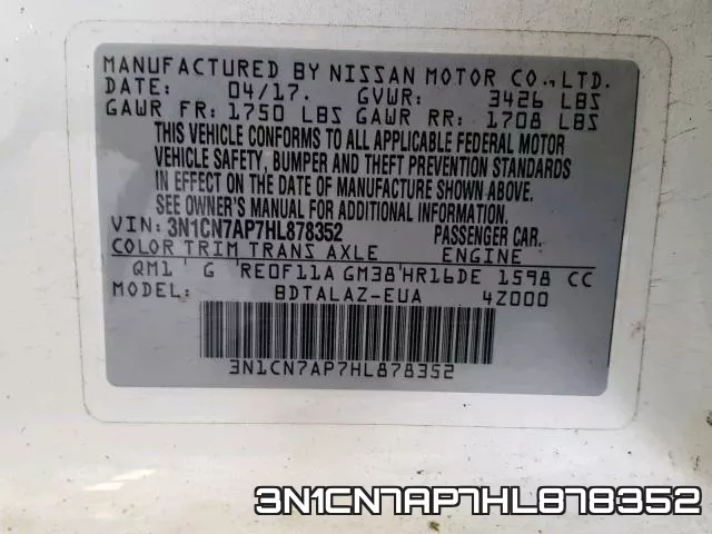 3N1CN7AP7HL878352 фото 2