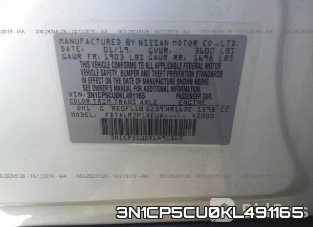 3N1CP5CU0KL491165 фото 10