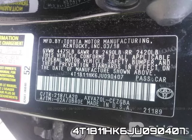 4T1B11HK6JU090407 фото 10