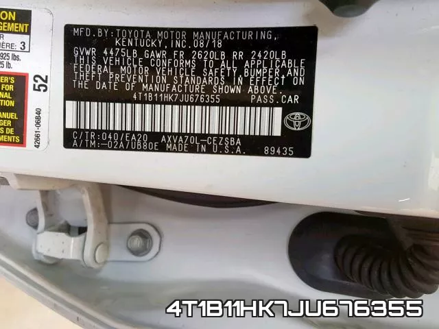 4T1B11HK7JU676355 фото 2