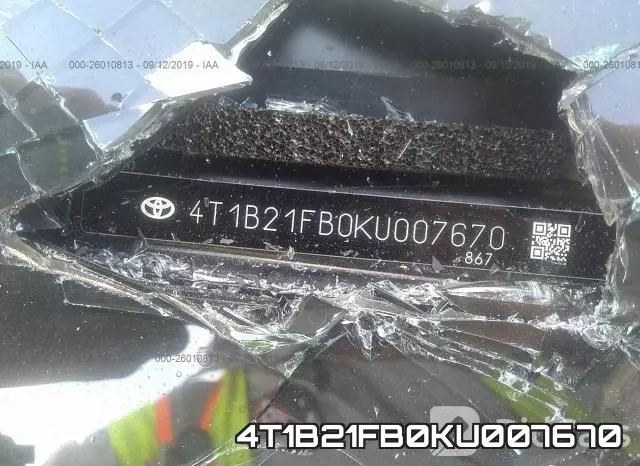 4T1B21FB0KU007670 фото 10