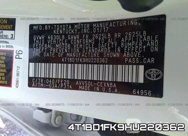 4T1BD1FK9HU220362 фото 10