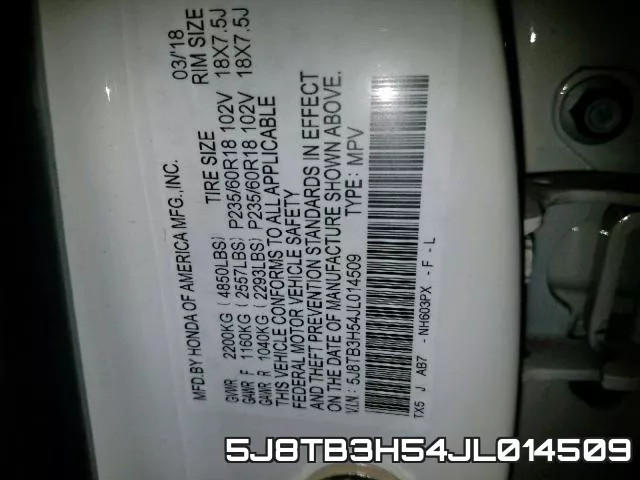 5J8TB3H54JL014509 фото 2