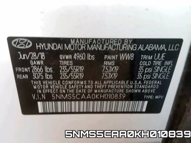 5NMS5CAA0KH010839 фото 2