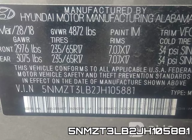 5NMZT3LB2JH105881 фото 10