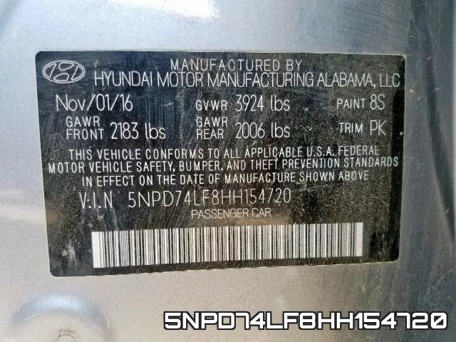 5NPD74LF8HH154720 фото 2