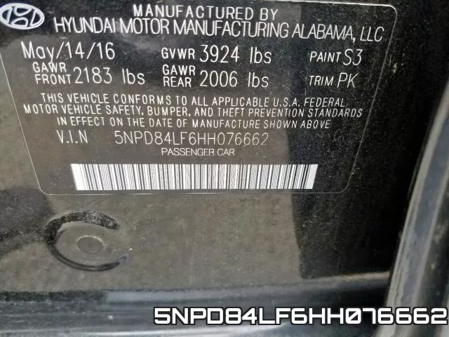 5NPD84LF6HH076662 фото 2