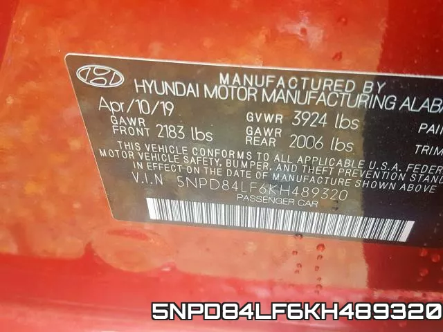 5NPD84LF6KH489320 фото 2