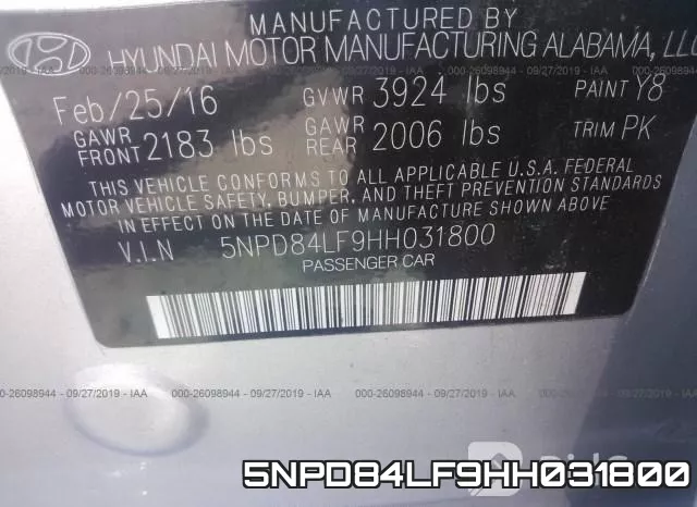 5NPD84LF9HH031800 фото 9