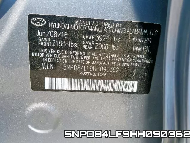 5NPD84LF9HH090362 фото 2