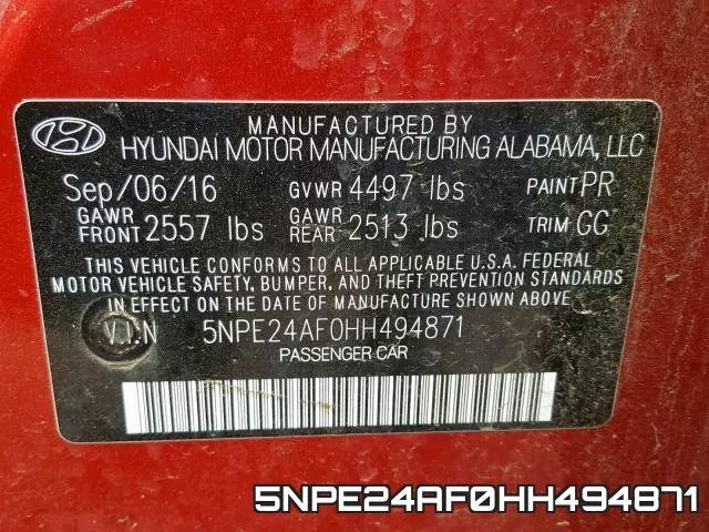 5NPE24AF0HH494871 фото 2