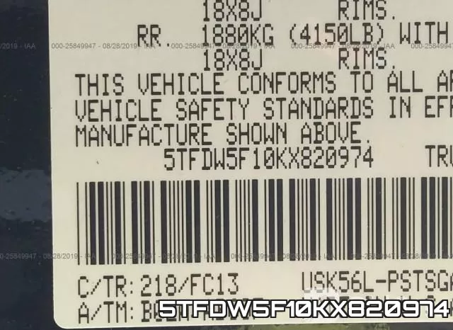 5TFDW5F10KX820974 фото 10