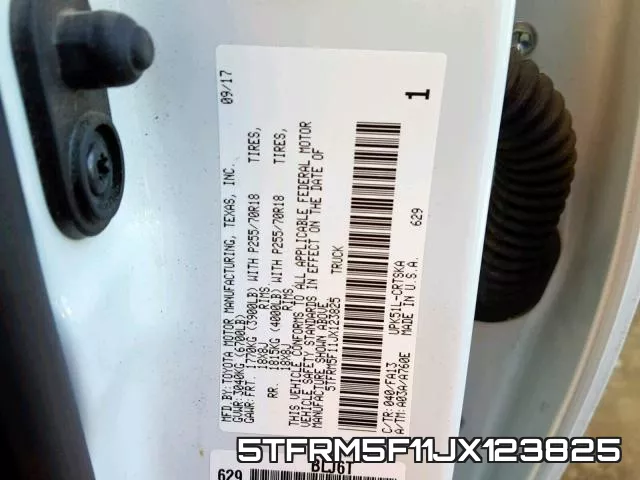 5TFRM5F11JX123825 фото 2