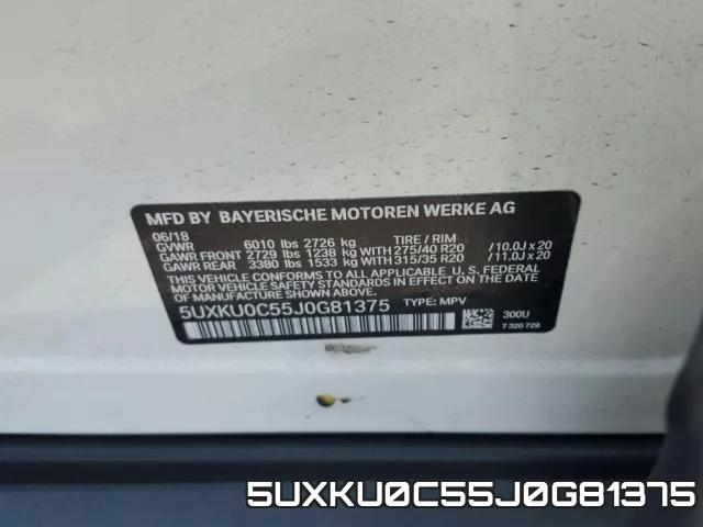 5UXKU0C55J0G81375 фото 2