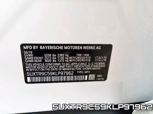 5UXTR9C59KLP97962 фото 2