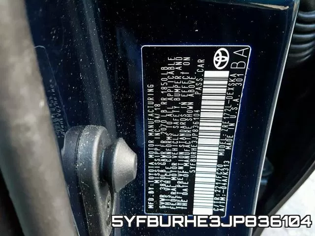 5YFBURHE3JP836104 фото 2