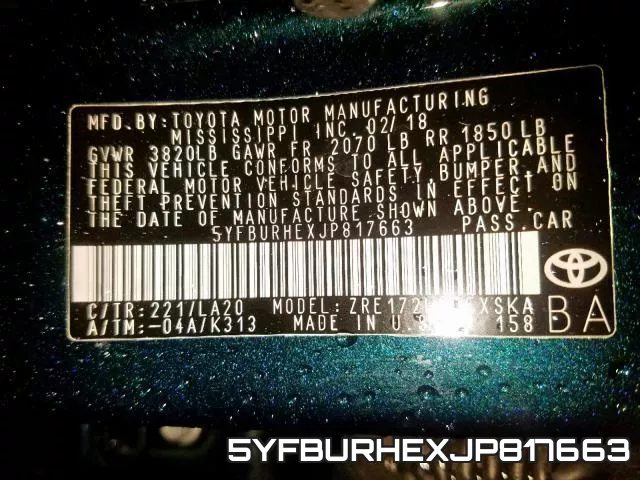 5YFBURHEXJP817663 фото 2