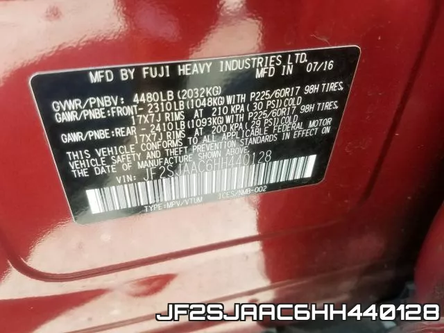 JF2SJAAC6HH440128 фото 2